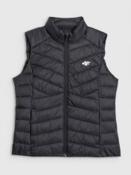 4F Bezrękawnik z wypełnieniem syntetycznym damski - czarny M. Czarne kurtki damskie 4f, m, bez wzorów, z materiału, z kapturem. Za 199.99 zł.