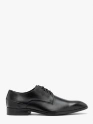Klasyczne skórzane półbuty wizytowe. Czarne eleganckie półbuty Ryłko, ze skóry, klasyczne, bez zapięcia. Za 429.99 zł.
