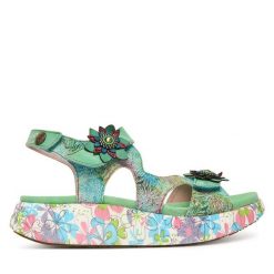 Sandały Laura Vita. Niebieskie sandały damskie Laura Vita, bez wzorów, bez obcasa, na płaskiej podeszwie, bez zapięcia. Za 459.99 zł.