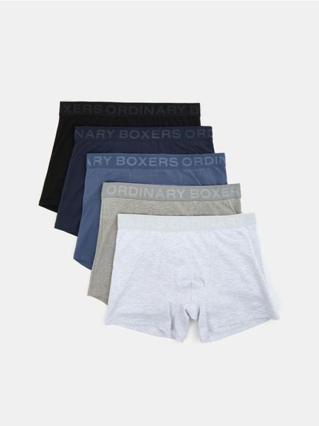 Bokserki 5 pack - granatowy. Niebieskie bokserki męskie Sinsay, l, bez wzorów. W wyprzedaży za 27.99 zł.