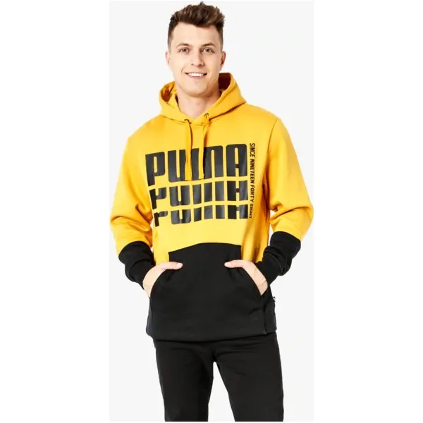 Puma Bluza Ss Rebel Up Hoody Fl , żółty, rozmiar XL. Żółte bluzy męskie Puma, m, bez wzorów, z bawełny, z kapturem. W wyprzedaży za 199.99 zł.