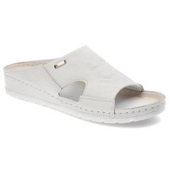 Białe Klapki Armodo Modne Obuwie Damskie. Białe klapki damskie Armodo, bez wzorów, eleganckie, bez obcasa. Za 269.00 zł.