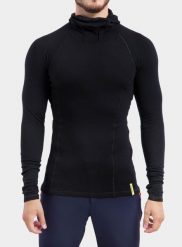 Bluza termoaktywna Sensor Merino DF Tee L/S Hooded. Czarne bluzy sportowe męskie Sensor, l, bez wzorów, z materiału, bez kaptura, snowboardowy. Za 306.89 zł.
