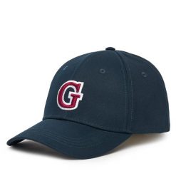 Czapka z daszkiem Guess. Niebieskie czapki i kapelusze damskie Guess, z aplikacjami. Za 109.99 zł.