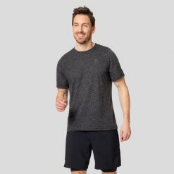 Koszulka tech. męska Odlo T-shirt crew neck s/s ACTIVE 365 LINENCO. Czarne t-shirty męskie Odlo, m, bez wzorów, z dzianiny, bez kołnierzyka. Za 259.99 zł.