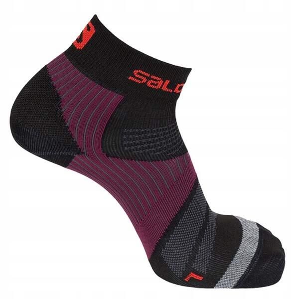 Skarpetki do biegania Salomon Sense Support niskie. Fioletowe skarpety męskie Salomon, bez wzorów. Za 95.00 zł.