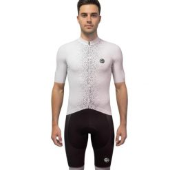 Koszulka rowerowa męska Unica biała. Białe buty sportowe męskie C-LAB, bez zapięcia, rowerowe. W wyprzedaży za 296.25 zł.