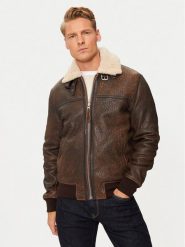 Schott NYC Kurtka skórzana LCBOMBARDIER Brązowy Regular Fit. Brązowe kurtki męskie Schott NYC, m, bez wzorów, ze skóry, bez kaptura. Za 2,059.00 zł.