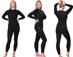 Bielizna termoaktywna damska Ice-Q Warm'N'Dry Woman. Czarna bielizna termoaktywna damska ICE-Q, l, bez wzorów, z materiału, bez ramiączek. Za 109.90 zł.