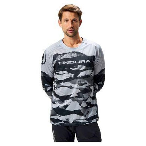 Longsleeve rowerowy męski Endura Mountain Camo Ltd. Brązowe bluzy męskie ENDURA, bez zapięcia, rowerowe. Za 219.99 zł.