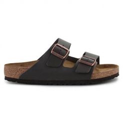 Klapki unisex Birkenstock Arizona. Czarne klapki damskie Birkenstock, bez wzorów, z materiału, bez obcasa. Za 668.00 zł.