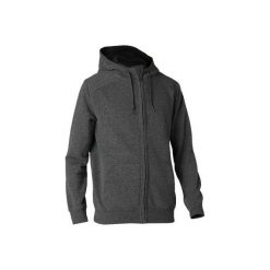 Bluza na zamek z kapturem Gym & Pilates 900 ciemnoszara męska. Szare bluzy męskie DOMYOS, m, bez wzorów, z bawełny, z kapturem. Za 89.99 zł.