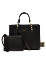 Emporio Armani Torebka EW000361 AF12103 MC032 Czarny. Czarne torebki do ręki damskie Emporio Armani, bez wzorów, ze skóry, bez dodatków. Za 749.99 zł.