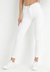Białe Jeansy Skinny z Regularnym Stanem Ingas. Białe jeansy damskie Born2be. Za 84.99 zł.