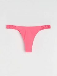 Dół od bikini brazilian z delikatnym marszczeniem - różowy. Czerwone bikini damskie Sinsay, l, bez wzorów. Za 19.99 zł.
