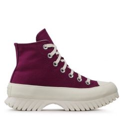 Trzewiki Converse. Fioletowe botki damskie Converse, retro, bez obcasa, na płaskiej podeszwie, bez zapięcia. Za 379.99 zł.