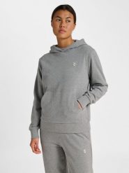 Bluza damska z kapturem Hummel Pulse. Szare bluzy damskie Hummel, l, bez wzorów, z bawełny, z kapturem. Za 252.50 zł.