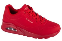 Buty sportowe Sneakersy damskie, Uno-Stand on Air. Czerwone obuwie sportowe damskie Skechers, bez wzorów, z materiału, trekkingowe. Za 289.99 zł.