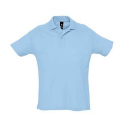 Męska Koszulka Polo Summer II. Niebieskie koszulki polo męskie SOL'S, m, bez wzorów, z bawełny, bez ramiączek. Za 62.99 zł.