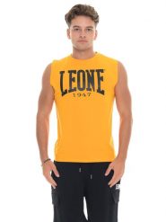 Męska koszulka bez rękawów z dużym logo. Białe koszulki sportowe męskie LEONE 1947 APPAREL, m, bez wzorów, bez kołnierzyka, bez ramiączek, na fitness i siłownię. Za 147.35 zł.