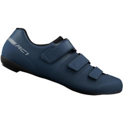 Rower szosowy - Buty rowerowe RC102, granatowe. Niebieskie buty sportowe męskie Shimano, bez zapięcia, rowerowe. Za 447.50 zł.