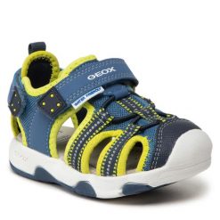 Sandały Geox. Niebieskie sandały chłopięce Geox, bez zapięcia. Za 259.99 zł.