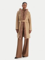 Rinascimento Płaszcz zimowy CFC0126714003 Beżowy Regular Fit. Brązowe płaszcze damskie Rinascimento, na zimę, s, bez wzorów, z syntetyku, bez kaptura. Za 1,149.00 zł.