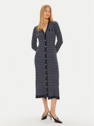 Tommy Hilfiger Sukienka dzianinowa WW0WW43083 Granatowy Regular Fit. Niebieskie sukienki damskie Tommy Hilfiger, m, bez wzorów, z dzianiny, bez kołnierzyka, bez ramiączek. Za 1,199.00 zł.