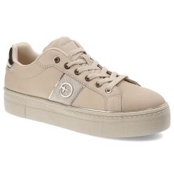 Beżowe Sneakersy Tamaris Modne Obuwie Damskie. Brązowe półbuty damskie Tamaris, bez wzorów, ze skóry, eleganckie, bez obcasa, bez zapięcia. Za 263.99 zł.