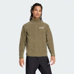 Kurtka Multi Essentials Full-Zip Fleece. Brązowe kurtki sportowe męskie Adidas, l, bez wzorów, z materiału, trekkingowe. Za 219.00 zł.