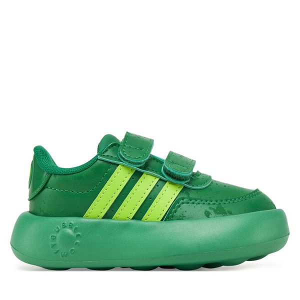 Sneakersy adidas. Zielone trampki i tenisówki chłopięce Adidas, bez wzorów, bez zapięcia. Za 119.99 zł.