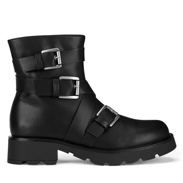 Botki Jenny Fairy. Czarne botki damskie Jenny Fairy, bez obcasa, na płaskiej podeszwie, bez zapięcia. Za 199.99 zł.