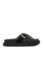 MEXX Klapki EO-HY25006-7 Czarny. Czarne klapki damskie Mexx, bez wzorów, ze skóry, bez obcasa. Za 249.99 zł.