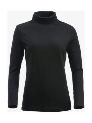 Clique Ezel — Damska bluzka z golfem z czesanego bawełnianego dżerseju – black. Czarne bluzki damskie CLIQUE, xl, bez wzorów, z bawełny, bez kołnierzyka, bez ramiączek. Za 141.81 zł.