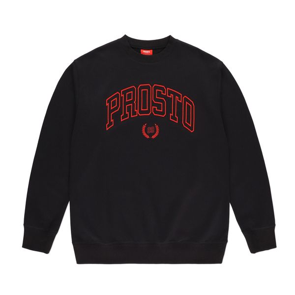 Bluza męska PROSTO Crewneck Varsity. Czarne bluzy męskie Prosto., m, bez wzorów, z bawełny, bez kaptura. Za 149.99 zł.
