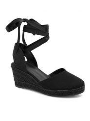 DeeZee Espadryle Gimme More WS020609-01 Czarny. Czarne espadryle damskie DeeZee, bez wzorów, z materiału, bez obcasa, bez zapięcia. Za 119.99 zł.