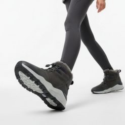 Botki damskie Big Star, materiał tekstylny i skóra ekologiczna ocieplana cholewka z miękkim kołnierzem sznurowanie wzmocniony nosek i pięta, szare, I. Szare botki damskie Big Star, na zimę, z futra, retro, bez obcasa, bez zapięcia. Za 160.00 zł.