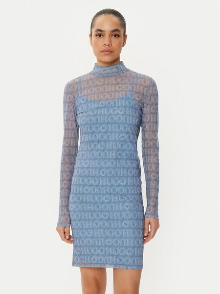 HUGO Sukienka codzienna Noella 50534704 Niebieski Slim Fit. Niebieskie sukienki damskie Hugo, na co dzień, xs, bez wzorów, z syntetyku, bez kołnierzyka, bez ramiączek, proste. Za 279.99 zł.