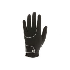 Rękawiczki jeździeckie Pro'Leather. Czarne rękawiczki damskie FOUGANZA, z poliesteru. Za 79.99 zł.