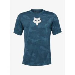 Koszulka rowerowa męska Fox Ranger Tru Dri SS Jersey. Niebieskie buty sportowe męskie FOX, z jersey, bez zapięcia, rowerowe. Za 255.00 zł.