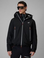 4F Kurtka trekkingowa membrana 15000 męska - czarna M. Czarne kurtki męskie 4f, l, bez wzorów, z tkaniny, bez kaptura. Za 699.99 zł.