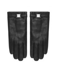 Calvin Klein Rękawiczki Damskie LV04F9012G Czarny. Czarne czapki i kapelusze damskie Calvin Klein, bez wzorów, ze skóry. Za 350.99 zł.