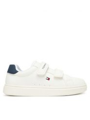 Tommy Hilfiger Sneakersy Low Cut Velcro T1X9-34338-1355 S Biały. Białe buty sportowe dziewczęce Tommy Hilfiger, bez wzorów, ze skóry, bez zapięcia. Za 289.99 zł.
