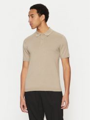 Calvin Klein Polo K10K114476 Beżowy Regular Fit. Brązowe koszulki polo męskie Calvin Klein, m, bez wzorów, z bawełny, bez ramiączek. Za 309.99 zł.