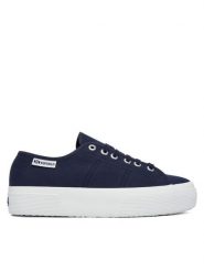 Superga Tenisówki Platform Leggera S2142ZW Granatowy. Niebieskie trampki i tenisówki damskie Superga, bez wzorów, z materiału, bez zapięcia. Za 299.99 zł.