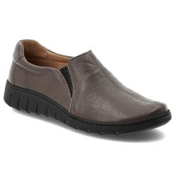 Półbuty damskie Wasak, skórzane z gumką wsuwane na platformie z miękkimi wkładkami, brązowe, 415N. Brązowe półbuty damskie Wasak, bez wzorów, z jeansu, eleganckie, bez obcasa, na platformie, bez zapięcia. Za 263.99 zł.