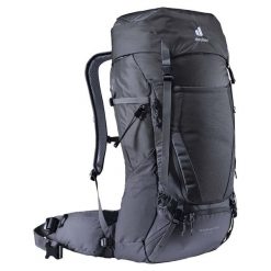 Plecak trekkingowy damski Deuter Futura Air Trek 45+10 SL. Czarne plecaki damskie Deuter, w ażurowe wzory, z materiału, klasyczne. Za 879.99 zł.