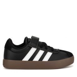 Sneakersy adidas. Czarne trampki i tenisówki chłopięce Adidas, bez wzorów, bez zapięcia. Za 199.99 zł.