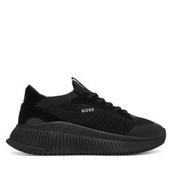 Sneakersy BOSS. Czarne trampki i tenisówki chłopięce Boss, bez wzorów, bez zapięcia. Za 628.99 zł.