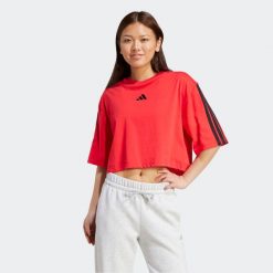 Koszulka damska ADIDAS Gym & Pilates. Koszulki sportowe damskie Adidas, l, bez wzorów, z bawełny, sportowe, bez kołnierzyka. Za 129.99 zł.